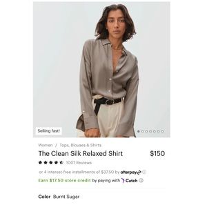 EVERLANE 100% Silk - THE CLEAN SILK RELAXED SHIRT
